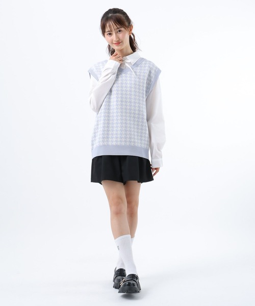 GLOBAL WORK(グローバルワーク)の「ガーリーシャツベストSET/AND YUA ANY/581247(ベスト・キッズ・ホワイト系8/ライトブルー・SMALL/MEDIUM)」の10枚目の写真