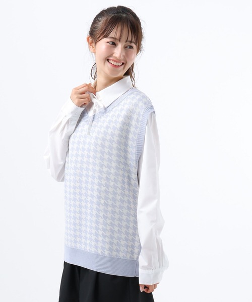 GLOBAL WORK(グローバルワーク)の「ガーリーシャツベストSET/AND YUA ANY/581247(ベスト・キッズ・ホワイト系8/ライトブルー・SMALL/MEDIUM)」の14枚目の写真