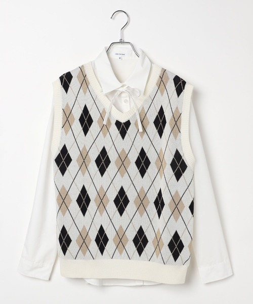 GLOBAL WORK(グローバルワーク)の「ガーリーシャツベストSET/AND YUA ANY/581247(ベスト・キッズ・ホワイト系8/ライトブルー・SMALL/MEDIUM)」の21枚目の写真