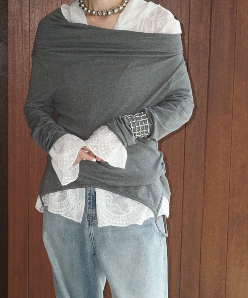 chuclla（チュクラ）の「フラワーエンブロイダリー フーディーブラウス chw25a035（シャツ/ブラウス・レディース・ホワイト・FREE）」の11枚目の写真