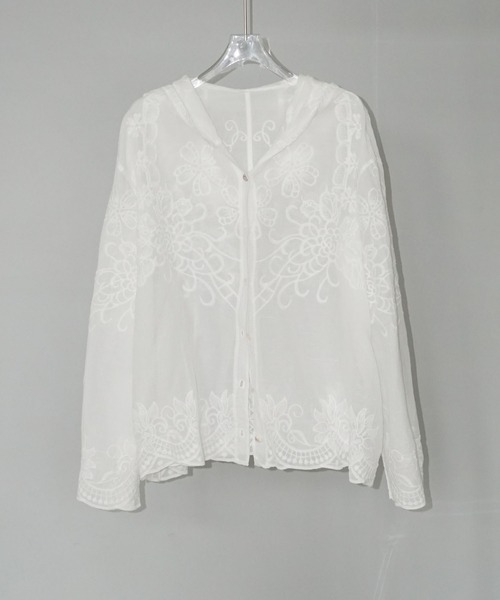 chuclla（チュクラ）の「フラワーエンブロイダリー フーディーブラウス chw25a035（シャツ/ブラウス・レディース・ホワイト・FREE）」の22枚目の写真
