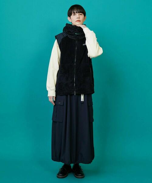 FRAPBOIS（フラボア）の「FRAPBOIS×WILD THINGS シャギーフリースバラクラバ（ネックウォーマー/スヌード・レディース・グレー/ブラック・FREE）」の15枚目の写真