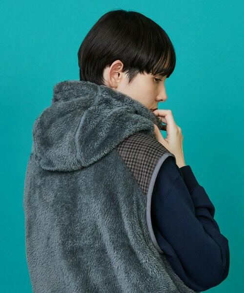 FRAPBOIS（フラボア）の「FRAPBOIS×WILD THINGS シャギーフリースバラクラバ（ネックウォーマー/スヌード・レディース・グレー/ブラック・FREE）」の5枚目の写真