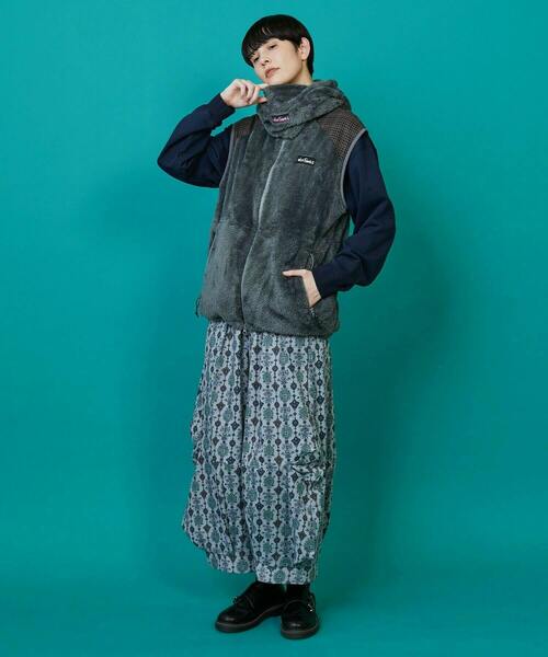 FRAPBOIS（フラボア）の「FRAPBOIS×WILD THINGS シャギーフリースバラクラバ（ネックウォーマー/スヌード・レディース・グレー/ブラック・FREE）」の6枚目の写真