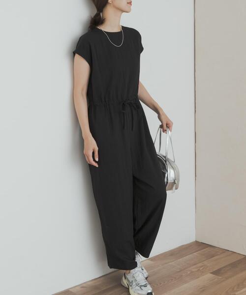 URBAN RESEARCH DOORS（アーバンリサーチドアーズ）の「『UVカット/接触冷感/吸水速乾』ドロストオールインワン（サロペット/オーバーオール・レディース・チャコールグレー/ブラック・MEDIUM）」の15枚目の写真