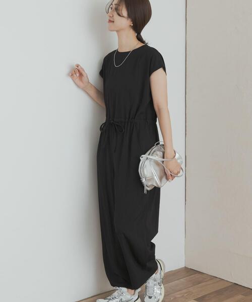 URBAN RESEARCH DOORS（アーバンリサーチドアーズ）の「『UVカット/接触冷感/吸水速乾』ドロストオールインワン（サロペット/オーバーオール・レディース・チャコールグレー/ブラック・MEDIUM）」の19枚目の写真