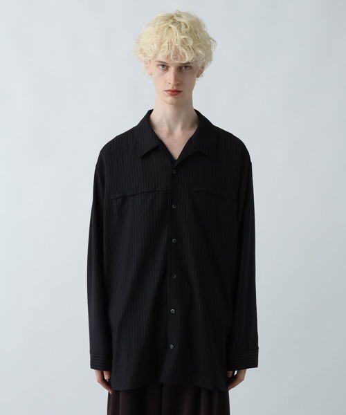 HARE（ハレ）の「BIGカラーストライプシャツ(HARE)（シャツ/ブラウス・メンズ・ブルー/ブラック/グレー・FREE）」の17枚目の写真