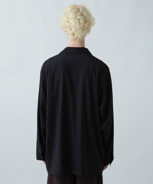 HARE（ハレ）の「BIGカラーストライプシャツ(HARE)（シャツ/ブラウス・メンズ・ブルー/ブラック/グレー・FREE）」の19枚目の写真