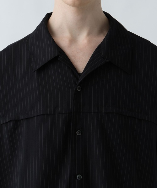 HARE（ハレ）の「BIGカラーストライプシャツ(HARE)（シャツ/ブラウス・メンズ・ブルー/ブラック/グレー・FREE）」の20枚目の写真