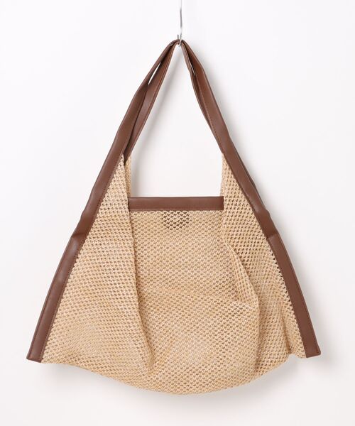 styiro(スタイロ)の「三角ペーパーショルダーバッグ/軽量カゴバッグ/ポーチ付き(かごバッグ・レディース・ベージュ・FREE)」の10枚目の写真