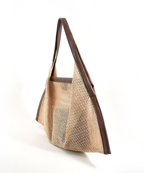 styiro(スタイロ)の「三角ペーパーショルダーバッグ/軽量カゴバッグ/ポーチ付き(かごバッグ・レディース・ベージュ・FREE)」の2枚目の写真