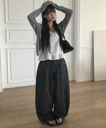 anyonemore デニムパンツ anyonemore ウォッシング ワイドデニムパンツ - メルカリ