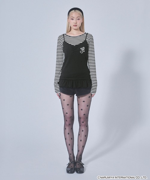 Heart Tattoo(ハートタトゥー)の「モノトーンナカムラくん キャミソール&トップスセット【ANGEL BLUE】(Tシャツ/カットソー・レディース・ホワイト系1/ブラック系1・FREE)」の9枚目の写真