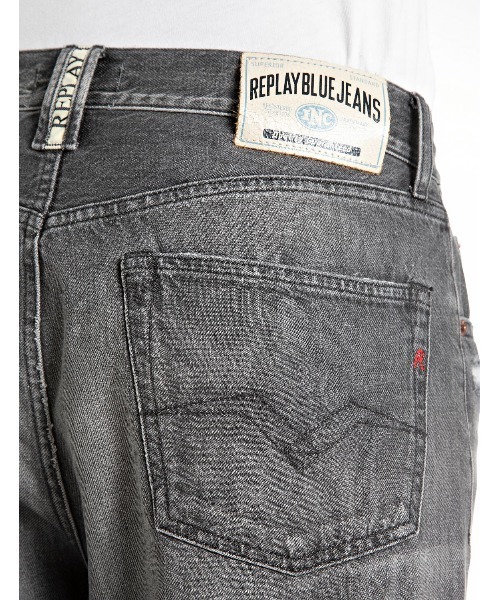 REPLAY(リプレイ)の「9ZERO1 ストレートフィットブラックダメージデニム(デニムパンツ・メンズ・グレー・W28xL32/W34xL32/W33xL32/W32xL32/W31xL32/W30xL32/W29xL32)」の8枚目の写真