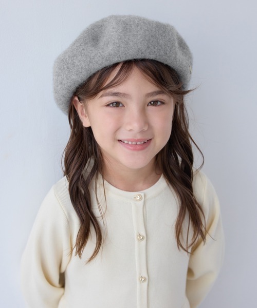 ROPE' PICNIC(ロペピクニック)の「【KIDS/キッズ】ウールフェルトベレー/リンクコーデ(ハンチング/ベレー帽・キッズ・ブラック/ライトグレー・FREE)」の1枚目の写真
