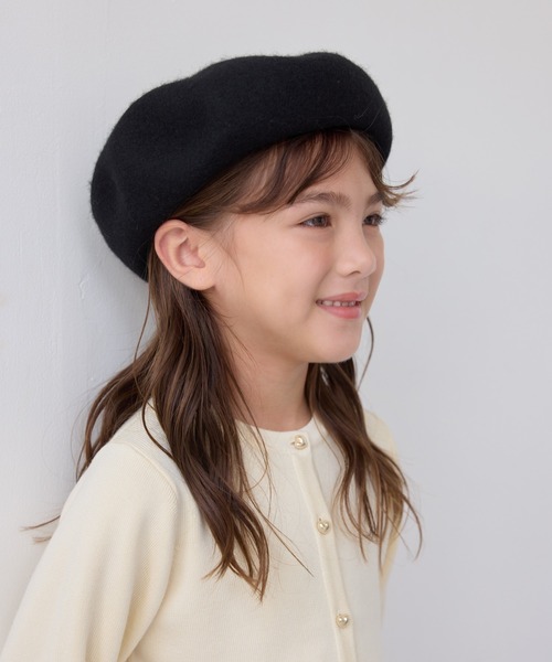 ROPE' PICNIC(ロペピクニック)の「【KIDS/キッズ】ウールフェルトベレー/リンクコーデ(ハンチング/ベレー帽・キッズ・ブラック/ライトグレー・FREE)」の13枚目の写真