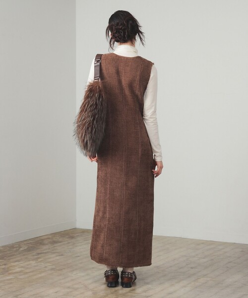 ツイード スタッズ ノースリーブ ワンピース（ワンピース）｜Ray BEAMS