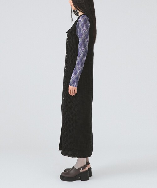 ブラックピースナウ　ノースリーブストライプワンピース　レザースタッズ　サイズM 大きいサイズ レディース ハーフZIPトップス＆ノースリーブワンピース2