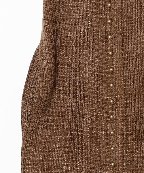 Ray BEAMS（レイビームス）の「ツイード スタッズ ノースリーブ ワンピース（ワンピース・レディース・ブラック/ダークブラウン・0/1）」の11枚目の写真