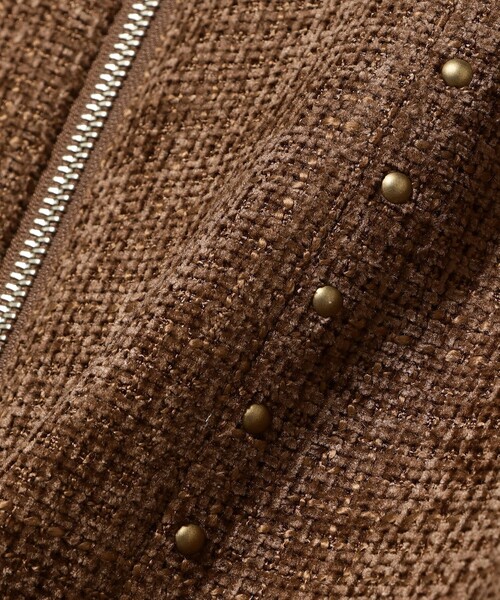 Ray BEAMS（レイビームス）の「ツイード スタッズ ノースリーブ ワンピース（ワンピース・レディース・ブラック/ダークブラウン・0/1）」の14枚目の写真
