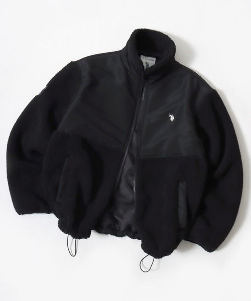 U.S. POLO ASSN.（ユーエスポロアッスン）の「U.S. POLO ASSN./ユーエスポロアッスン Boa Jacket/オーバーサイズ ボアフリースジャケット/レディース メンズ（ブルゾン・メンズ・アイボリー/ブラック・M/L/LL）」の12枚目の写真