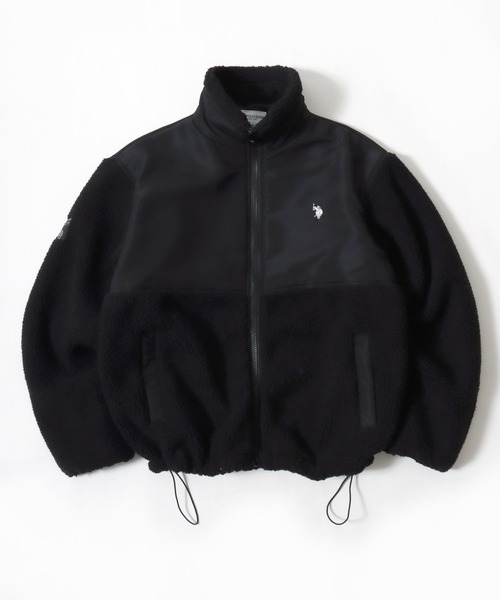 U.S. POLO ASSN.（ユーエスポロアッスン）の「U.S. POLO ASSN./ユーエスポロアッスン Boa Jacket/オーバーサイズ ボアフリースジャケット/レディース メンズ（ブルゾン・メンズ・アイボリー/ブラック・M/L/LL）」の11枚目の写真