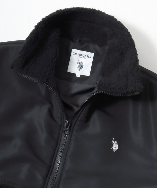 U.S. POLO ASSN.（ユーエスポロアッスン）の「U.S. POLO ASSN./ユーエスポロアッスン Boa Jacket/オーバーサイズ ボアフリースジャケット/レディース メンズ（ブルゾン・メンズ・アイボリー/ブラック・M/L/LL）」の13枚目の写真