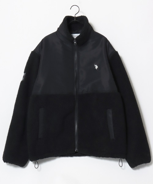 U.S. POLO ASSN.（ユーエスポロアッスン）の「U.S. POLO ASSN./ユーエスポロアッスン Boa Jacket/オーバーサイズ ボアフリースジャケット/レディース メンズ（ブルゾン・メンズ・アイボリー/ブラック・M/L/LL）」の7枚目の写真