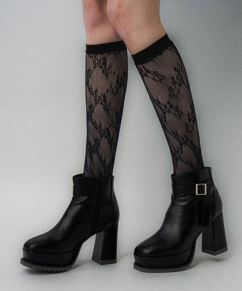 HARE（ハレ）の「カラーシャークソールチャンキーブーツ(HARE)（ブーツ・レディース・ブラック・MEDIUM/LARGE）」の5枚目の写真