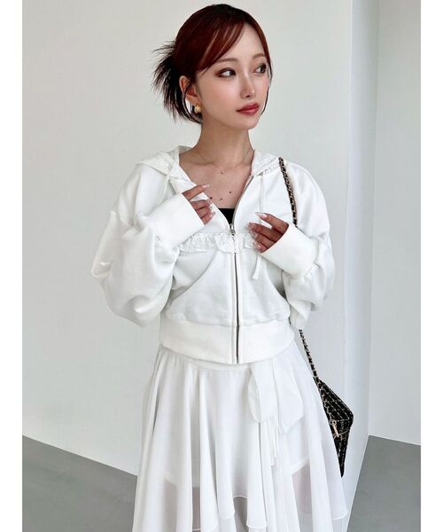 RESEXXY（リゼクシー）の「ポイントレースフーディスウェット（スウェット・レディース・グレー/ブラック/ホワイト・FREE）」の15枚目の写真