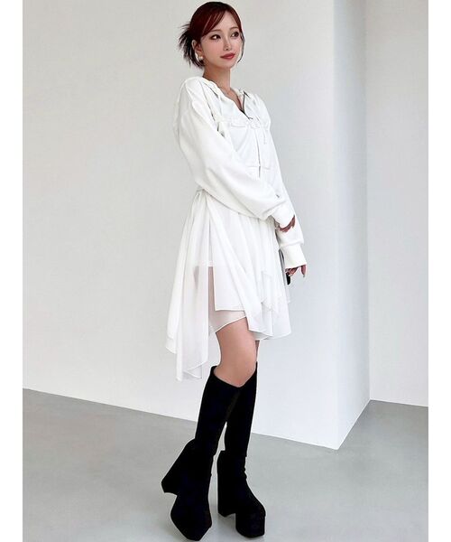 RESEXXY（リゼクシー）の「ポイントレースフーディスウェット（スウェット・レディース・グレー/ブラック/ホワイト・FREE）」の19枚目の写真