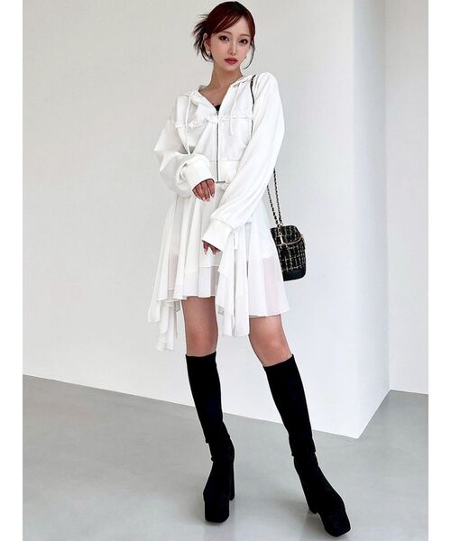 RESEXXY（リゼクシー）の「ポイントレースフーディスウェット（スウェット・レディース・グレー/ブラック/ホワイト・FREE）」の20枚目の写真