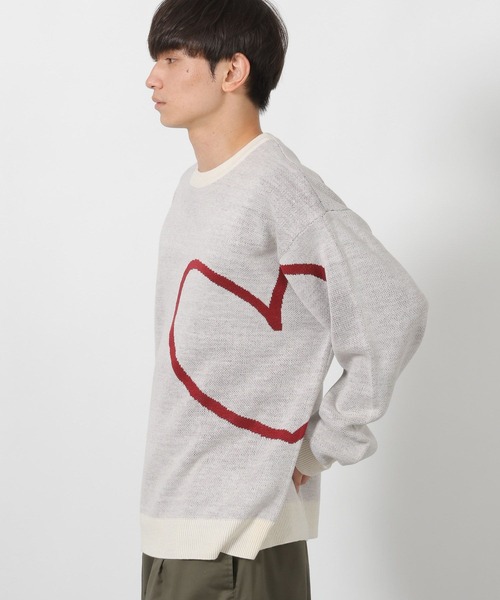 LAKOLE（ラコレ）の「ハートラインニットプルオーバー / 592878（ニット/セーター・メンズ・ボルドー/グリーン/ホワイト・LARGE/MEDIUM）」の5枚目の写真