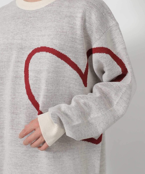 *p(R)ojectR® Heart P knit 即完売品 L セール】ハートラインニットプルオーバー / 592878（ニット/セーター