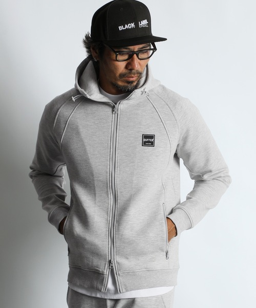 The DUFFER of ST.GEORGE（ザダファーオブセントジョージ）の「〔BLACK LABEL〕"SORONA" FULL ZIP PARKA：セットアップ ダンボールニット ジップパーカー（パーカー・メンズ・ブラック/グレー/ライトグレー・X-LARGE/LARGE/MEDIUM/SMALL）」の7枚目の写真