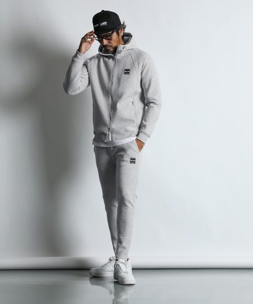 The DUFFER of ST.GEORGE（ザダファーオブセントジョージ）の「〔BLACK LABEL〕"SORONA" FULL ZIP PARKA：セットアップ ダンボールニット ジップパーカー（パーカー・メンズ・ブラック/グレー/ライトグレー・X-LARGE/LARGE/MEDIUM/SMALL）」の8枚目の写真