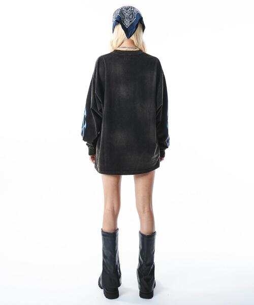 SHORT ROUND（ショートラウンド）の「SHORT ROUND/フレイムグラフィックBIGロンT（Tシャツ/カットソー・メンズ・ブラウン/ブラック・MEDIUM/LARGE）」の12枚目の写真