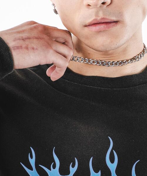 SHORT ROUND（ショートラウンド）の「SHORT ROUND/フレイムグラフィックBIGロンT（Tシャツ/カットソー・メンズ・ブラウン/ブラック・MEDIUM/LARGE）」の4枚目の写真