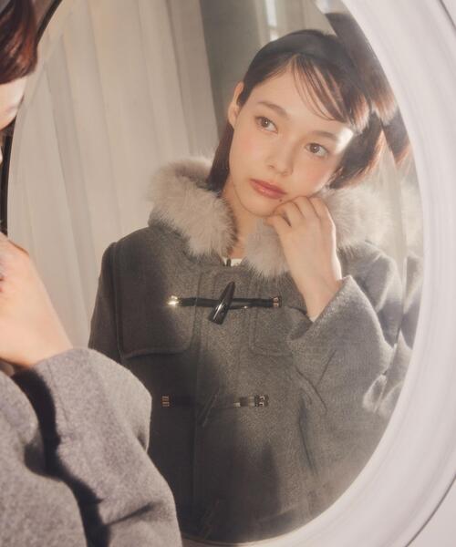 JILL by JILL STUART(ジルバイジルスチュアート)の「◇フェイクファー付ショートダッフルコート(ダッフルコート・レディース・ピンク/グレー/ホワイト・MEDIUM/SMALL)」の5枚目の写真