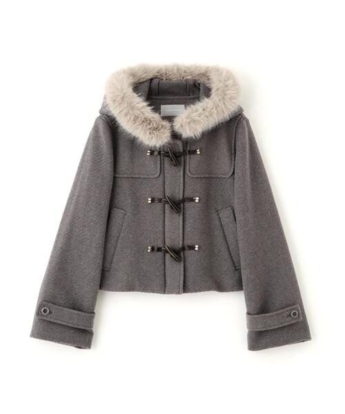 JILL by JILL STUART（ジルバイジルスチュアート）の「◇フェイクファー付ショートダッフルコート（ダッフルコート・レディース・ピンク/グレー/ホワイト・MEDIUM/SMALL）」の11枚目の写真