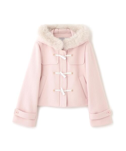 JILL by JILL STUART（ジルバイジルスチュアート）の「◇フェイクファー付ショートダッフルコート（ダッフルコート・レディース・ピンク/グレー/ホワイト・MEDIUM/SMALL）」の14枚目の写真