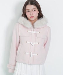 お値下げ中！！美品　ストラ　ピンク　ダッフルコート　40 美品ストラピンクダッフルコート40