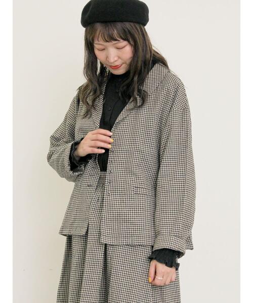 Cross×Linen】ショールカラージャケット（ノーカラージャケット