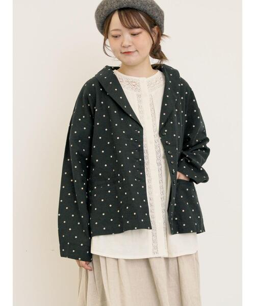 Samansa Mos2（サマンサ モスモス）の「【Cross×Linen】ショールカラージャケット（ノーカラージャケット・レディース・チャコールグレー/ベージュ/キナリ/ブラック・F）」の4枚目の写真