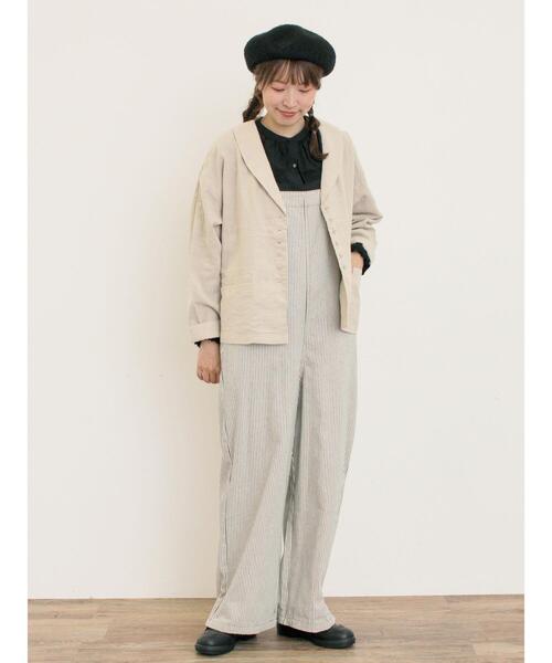 Cross×Linen】ショールカラージャケット（ノーカラージャケット