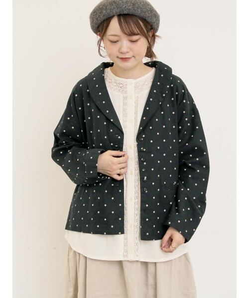 Cross×Linen】ショールカラージャケット（ノーカラージャケット