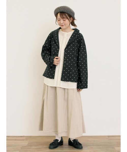 Samansa Mos2（サマンサ モスモス）の「【Cross×Linen】ショールカラージャケット（ノーカラージャケット・レディース・チャコールグレー/ベージュ/キナリ/ブラック・F）」の6枚目の写真