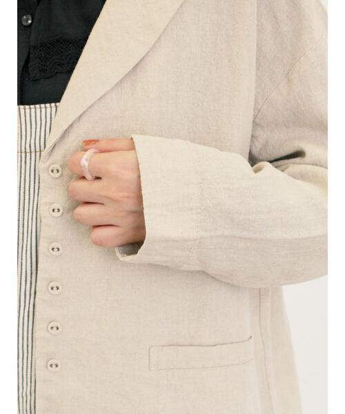 セール】【Cross×Linen】ショールカラージャケット（ノーカラー