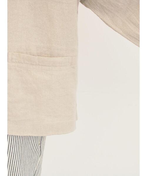 Samansa Mos2（サマンサ モスモス）の「【Cross×Linen】ショールカラージャケット（ノーカラージャケット・レディース・チャコールグレー/ベージュ/キナリ/ブラック・F）」の14枚目の写真