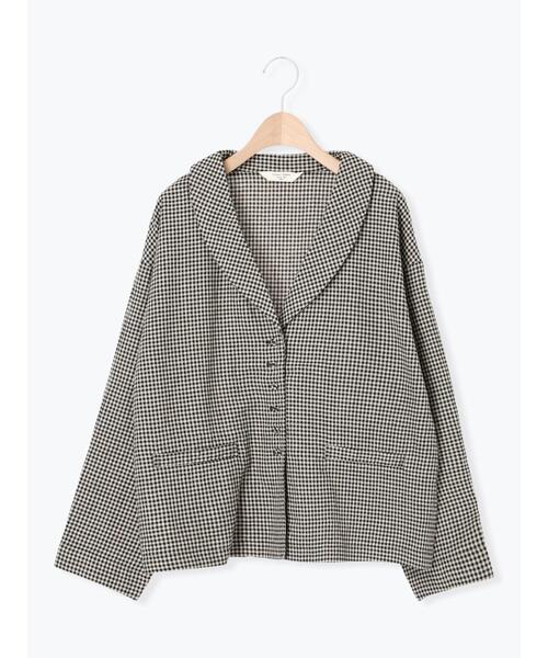 サマンサモスモス【Cross×Linen】ショールカラージャケット Samansa Mos2（サマンサ モスモス）の「【Cross×Linen】ショールカラー